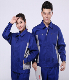 艳蓝配浅灰涤棉纱卡春秋劳保工作服AC081-CQ 艳蓝配浅灰涤棉纱卡春秋劳保工作服AC081-CQ