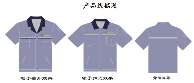 化工厂工作服产品线稿图 化工厂工作服产品线稿图